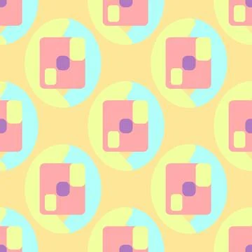 Geometric Shapes Vector Repeat Pattern In Yellow, Pink And Blue Illustrazione stock
