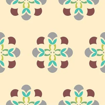 Geometric shapes vector repeat pattern in muted multicolor Illustrazione stock
