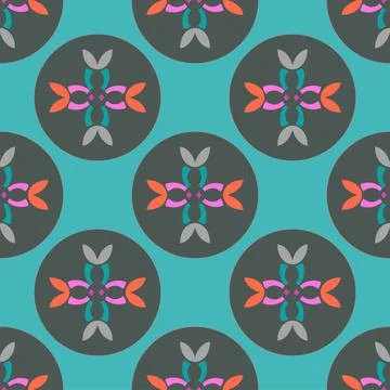 Geometric shapes vector repeat pattern in cross shapes with curved lines in a 스톡 일러스트