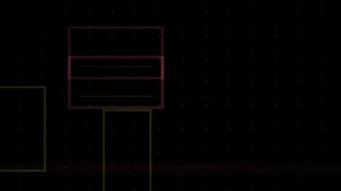 Geometric Shapes as Wireframe Rectangles on a Dark Grid Background Stock Footage 343699339