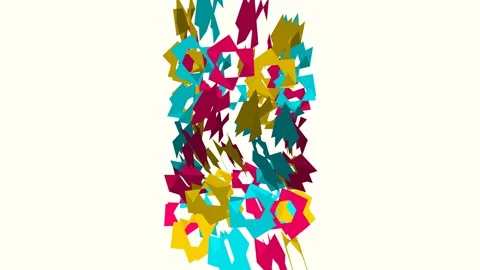 Geometric shards that tumble and rotate against a clean Stock Footage 339376594