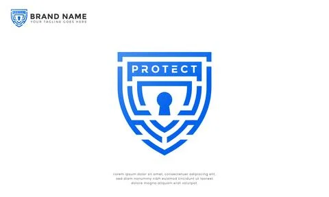 Geometric shield logo Stock Illustration