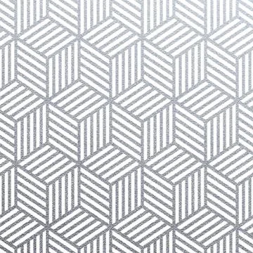 Geometric silver 3D cubes seamless pattern with glitter texture of abstract w Stock Illustration