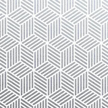 Geometric silver 3D cubes seamless pattern with glitter texture of abstract l Stock Illustration