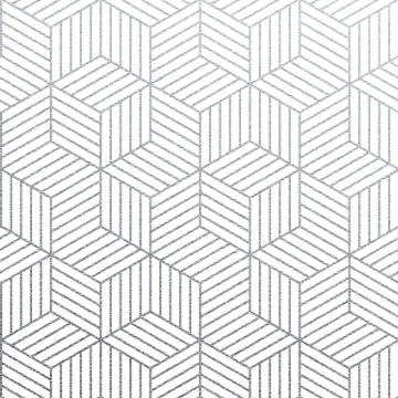 Geometric silver 3D cubes seamless pattern with glitter texture of abstract l Stock Illustration