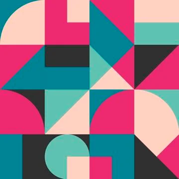 Geometric simple colored seamless pattern. Abstract minimalist poster Stock Illustration