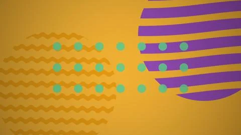 Geometric simple pattern loop. Circles, squares, lines abstract shapes Stock Illustration