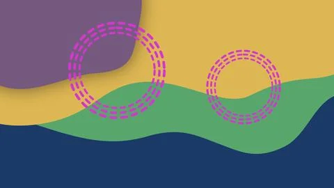 Geometric simple pattern loop. Circles, squares, lines abstract shapes Stock Illustration