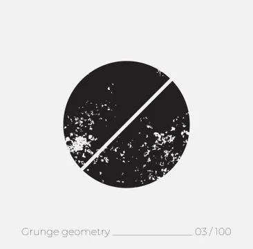 Geometric simple shape in grunge retro style Stock Illustration