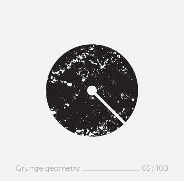 Geometric simple shape in grunge retro style Stock Illustration