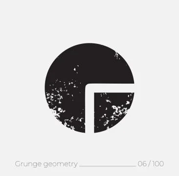Geometric simple shape in grunge retro style Stock Illustration