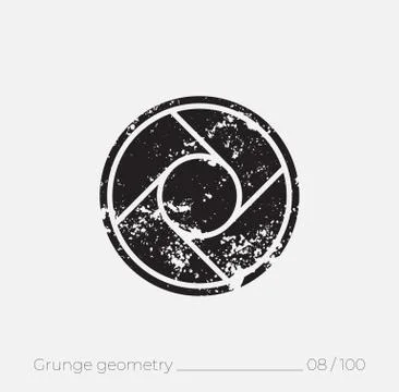 Geometric simple shape in grunge retro style Stock Illustration