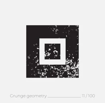 Geometric simple shape in grunge retro style Stock Illustration