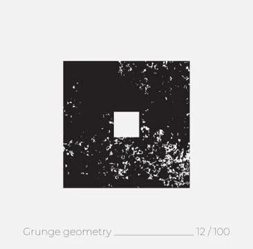 Geometric simple shape in grunge retro style Stock Illustration