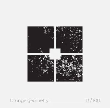 Geometric simple shape in grunge retro style Stock Illustration