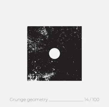 Geometric simple shape in grunge retro style Stock Illustration