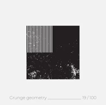Geometric simple shape in grunge retro style Stock Illustration