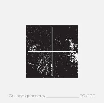 Geometric simple shape in grunge retro style Stock Illustration