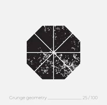 Geometric simple shape in grunge retro style Illustrazione stock