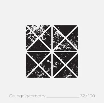 Geometric simple shape in grunge retro style Stock Illustration