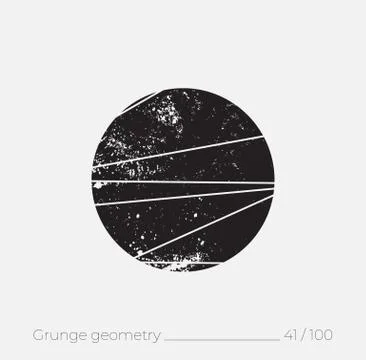 Geometric simple shape in grunge retro style Stock Illustration