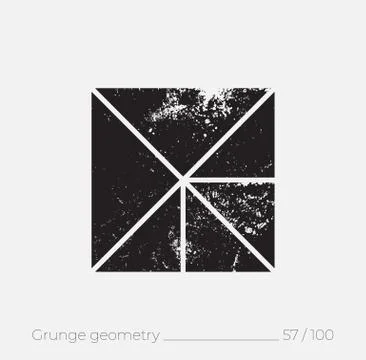Geometric simple shape in grunge retro style Stock Illustration
