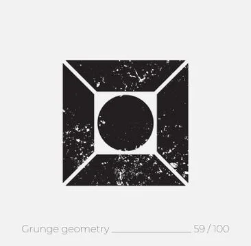 Geometric simple shape in grunge retro style Illustrazione stock