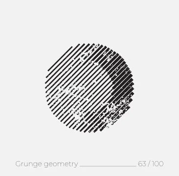 Geometric simple shape in grunge retro style Illustrazione stock