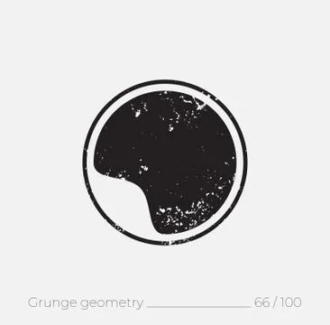 Geometric simple shape in grunge retro style Stock Illustration