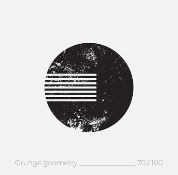 Geometric simple shape in grunge retro style Illustrazione stock