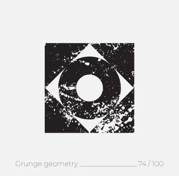 Geometric simple shape in grunge retro style Stock Illustration