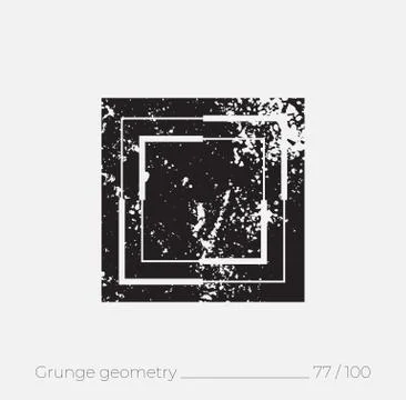 Geometric simple shape in grunge retro style Stock Illustration