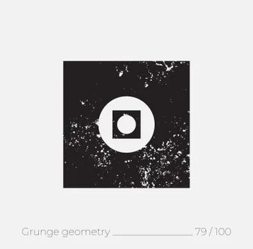 Geometric simple shape in grunge retro style Stock Illustration