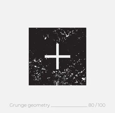 Geometric simple shape in grunge retro style Stock Illustration