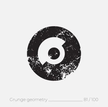 Geometric simple shape in grunge retro style Stock Illustration