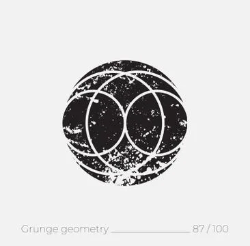 Geometric simple shape in grunge retro style Stock Illustration