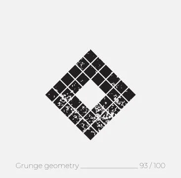 Geometric simple shape in grunge retro style Stock Illustration