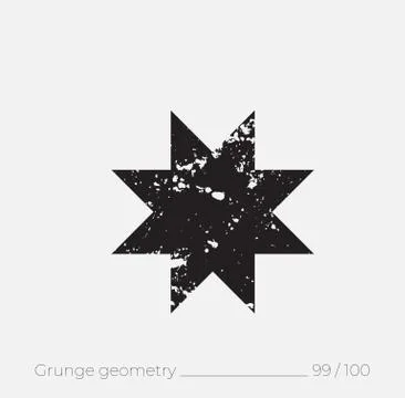 Geometric simple shape in grunge retro style Stock Illustration