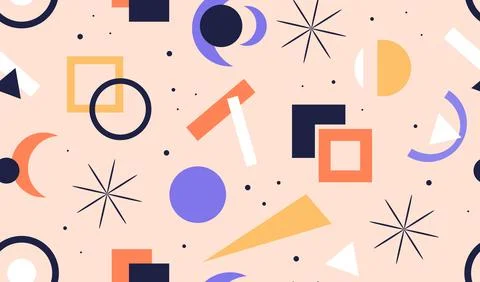 Geometric simple shapes and figures Stock Illustration