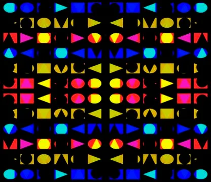 Geometric Simple Shapes Seamless Pattern Stock Illustration