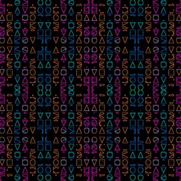 Geometric Simple Shapes Seamless Pattern Stock Illustration