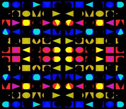 Geometric Simple Shapes Seamless Pattern Digital abstract geometric simple... Foto stock