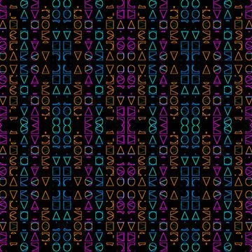 Geometric Simple Shapes Seamless Pattern Digital abstract geometric simple... Foto stock