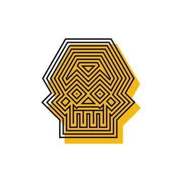 Geometric skull. Abstract skeleton head. Vector illustration Illustrazione stock