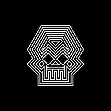 Geometric skull. Abstract skeleton head. Vector illustration Illustrazione stock