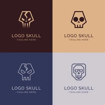 Geometric skull logo design, perfect for gaming branding, esports team, or .. 스톡 일러스트