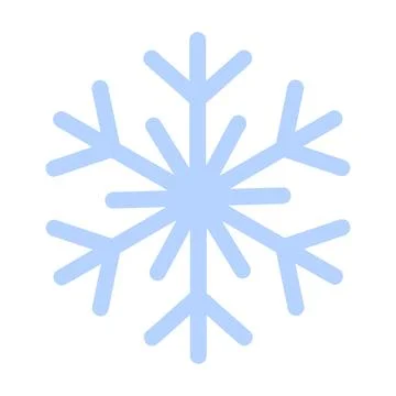 Geometric snowflake design blue line symmetrical shape. Colorful flat style Stock Illustration
