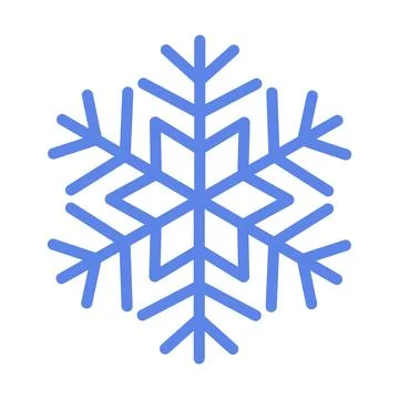 Geometric snowflake design blue line symmetrical shape. Colorful flat style Stock Illustration