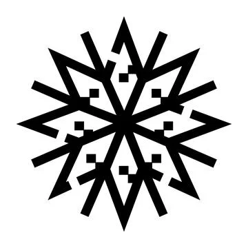 Geometric snowflake icon for winter design element Stock Illustration