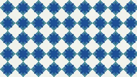 Geometric snowflake pattern with blue and white diamond grid design Stock Illustration